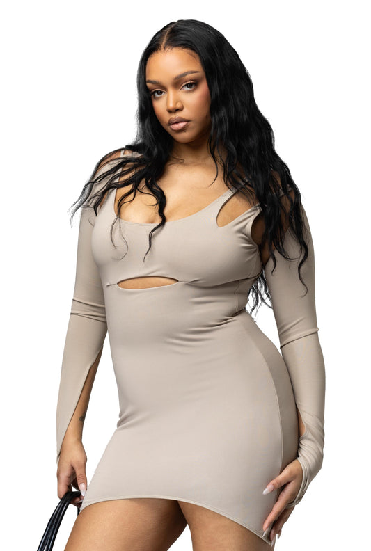 XYLO DRESS- NUDE