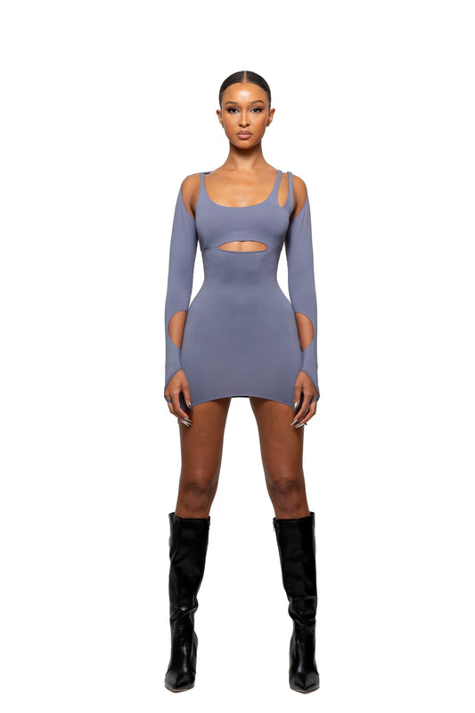 XYLO DRESS- SLATE BLUE