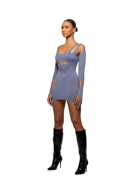 XYLO DRESS- SLATE BLUE